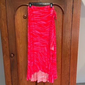 NWT Pink and Red Wrap Long Skirt / Pareo / Cover-up